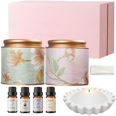 Aufien Candle Sand with Wicks, 16 Oz Pearled Candle, DIY Bead Powder Sand Wax Making kit Refillable Non Toxic for Handmade, Mother's Day Wedding and Halloween Christmas Decorations
