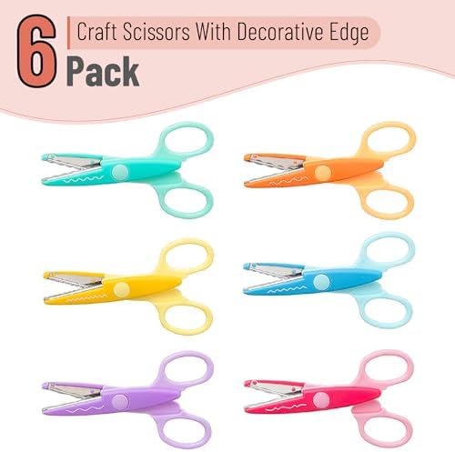 Mr. Pen- Craft Scissors Decorative Edge, 6 Pack, Candy | Zig Zag Scissors for Crafting, Scrapbooking, Fancy, Pattern, Design
