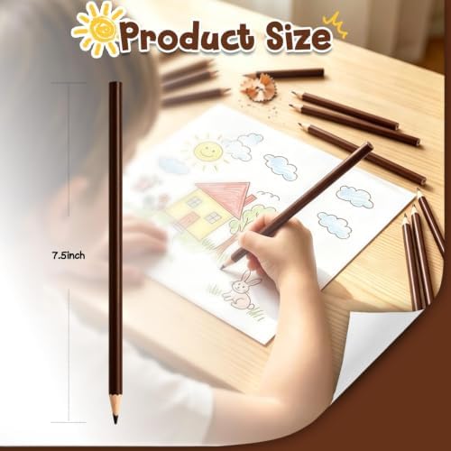 24 PCS Brown Colored Pencils, Pre-sharpened Professional Wooden Art Pencils Set for Artists Painting | Premium Drawing Sketching Supplies