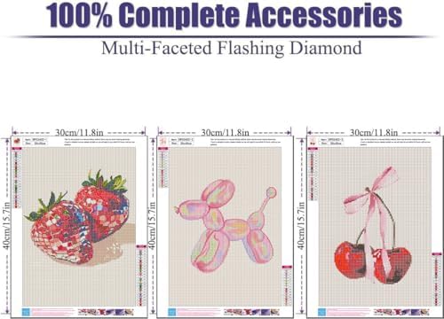 3 Pack Pink Diamond Art Kits for Adults Diamond Painting Kit for Adults