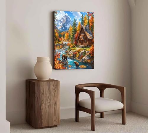 Bear Village Diamond Art Kits for Adults Diamond Painting Kits 12X16 inch ﻿