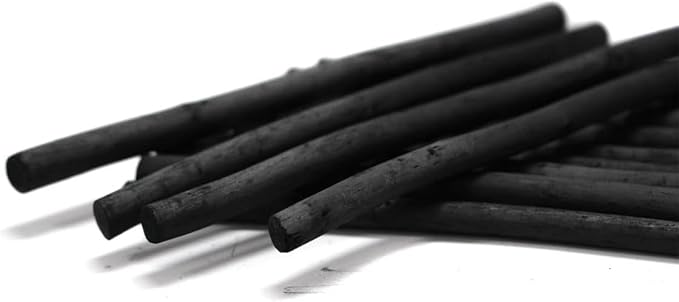 Winsor & Newton Artists' Willow Charcoal, Thick, Box of 12 | Rich Willow Charcoal, Consistent Intensity, Carefully Baked, Create Darkest Black or Smokey Shades