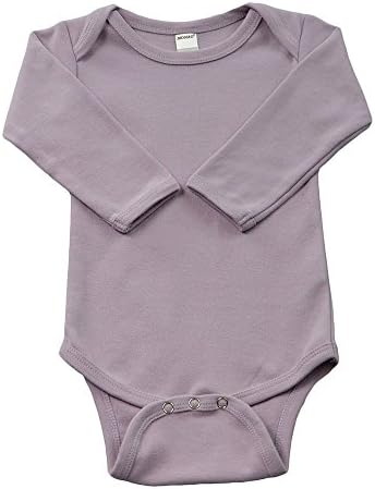 Monag Long Sleeve Baby Bodysuit, Long Sleeve Blank Solid Color Baby One-Piece, 100% Cotton Infant Bodysuit, Creeper