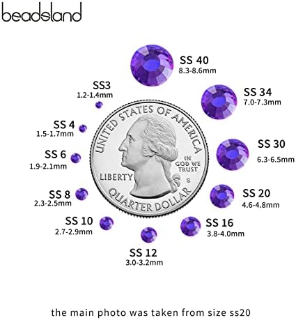 Beadsland Hotfix Rhinestones Bulk, 14400pcs Purple Hot Fix Rhinestones for Crafts Clothes DIY Decoration, Purple Velvet, SS10, 2.7-2.9mm