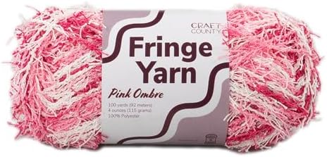Craft County Fringe Yarn – Medium 4 Polyester Yarn for Scrubby Cloths, Personalized Gifts, and More!