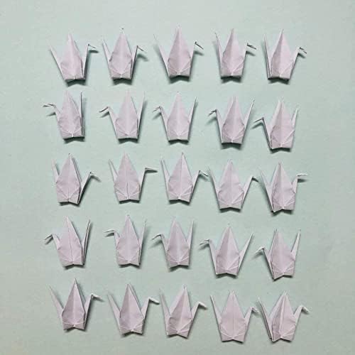 150Pcs 7cm Premade Red Origami Paper Cranes Folded Origami Birds DIY Hanging Paper Garlands for Wedding Party Decorations Birthday Bday Bridal Shower Backdrop Décor Peace Dove Good Luck (White, 7CM)