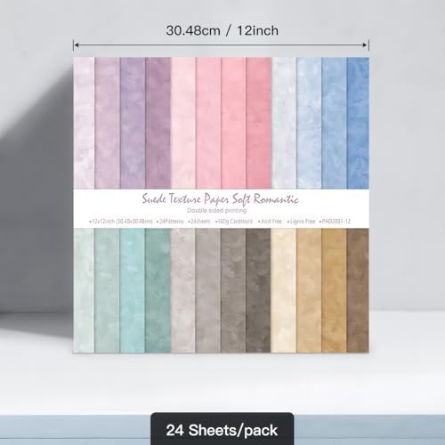 Scrapbook Paper Pack ,12x12 inch Colorful Specialty Double-Sided Patterned Decorative Craft Paper for DIY Background Card Making Photo Album