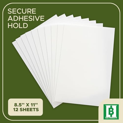 HBI Sticky Wash Away Printable Stabilizer Sheets, 8.5 x 11 in, 12 Pack