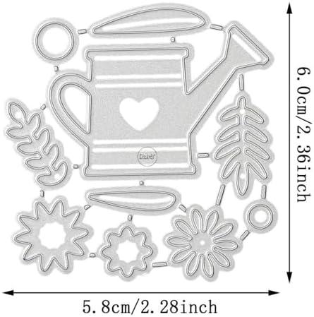 Patchwork Flowers Watering Kettle Metal Cutting Dies for Card Making