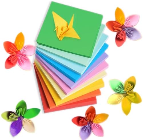 Origami , Colorful Square Origami, DIY Handmade Craft Paper, Origami Paper (10*10cm(100pcs)10-color)