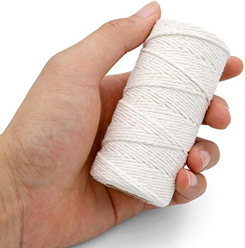 jijAcraft White String, Butchers Twine, 328 Feet 2mm Cotton Twine Strings for Cooking Crafts Gift Wrapping Turkey Sausage Gardening