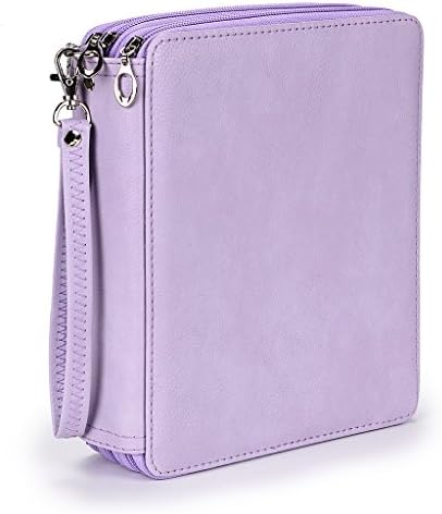 BTSKY Deluxe PU Leather Pencil Case For Colored Pencils - 120 Slot, Purple