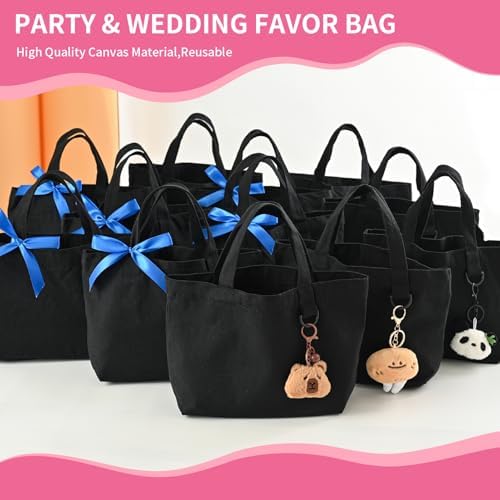 1 | 12 | 24 Pack Small Canvas Tote Bags, Mini Tote Bags Bulk for Women, DIY Blank Reusable Cute Sublimation Tote Bag
