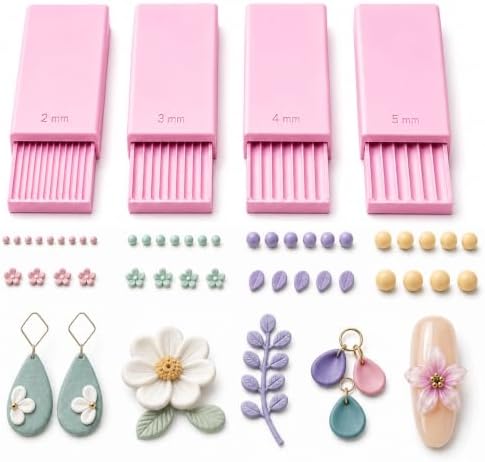 3D Print Clay Gel Ball Maker Tool,Mini Polymer Clay Bead Maker,for 3D Gel Flowers, Sphere Shaper Roller Tool for Perfect Round Beads, Earrings & Jewelry Making (2-5MM Pink)