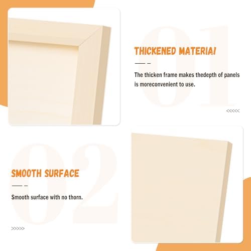 Wood Panels for DIY Painting - Christmas Crafts & Home Décor | 12x12 Inch Canvas Wood Boards, Unfinished Wooden Canvas for Adults (3-Pack)