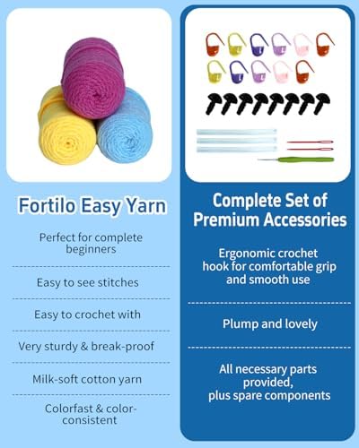 Fortilo Crochet Kit for Beginners 6PCS Jellyfish Family