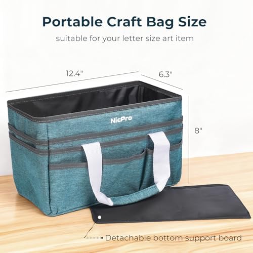 Nicpro Craft Art Bag, Art Tote Bag with Multiple Pockets for Supply Storage