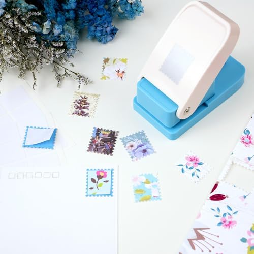 CYFUN DESIGN Stamp Puncher, Craft Stamp Cutter Hole Punch, 1X0.8inch Postage Stamps Shaped Paper Punches for Crafting, Card Making, Journaling, DIY Scrapbooking Arts Crafts Scrapbook Supplies