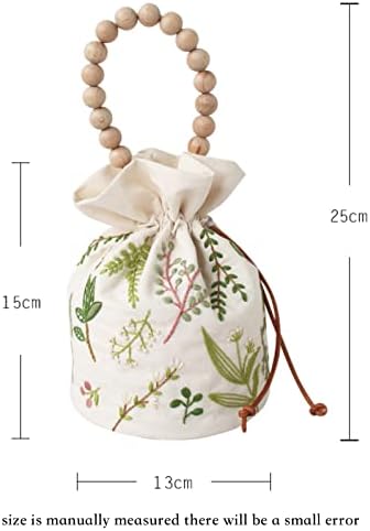 Smart-Feather Embroidery Drawstring Bag Kits with Patterns, Needlepoint Sewing Handbag Kit for Beginners, Embroidery Start Kit with Hoop