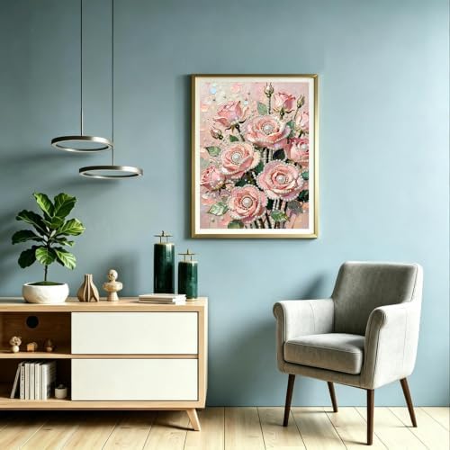 DIYBEADDOT Rose Pearl Diamond Painting Kits for Adults,Diamond Art 12x16In