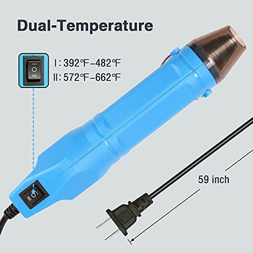 LDK Mini Heat Gun, 300W 2-Temp Settings Fast Heat Hot Air Gun | 392℉ & 662℉ Multi-Purpose Electric Heating Tools Shrink Pen for Crafts, Shrinking PVC, DIY, Embossing, Candle Making