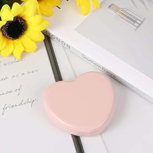MIDELONG Heart Shaped Portable Travel Sewing Repair Kit - Mini Box with Threads, Scissors, DIY Hand Sewing Needles, Pink