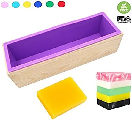 Silicone Soap Mold Loaf with Wooden Box for Soap Making