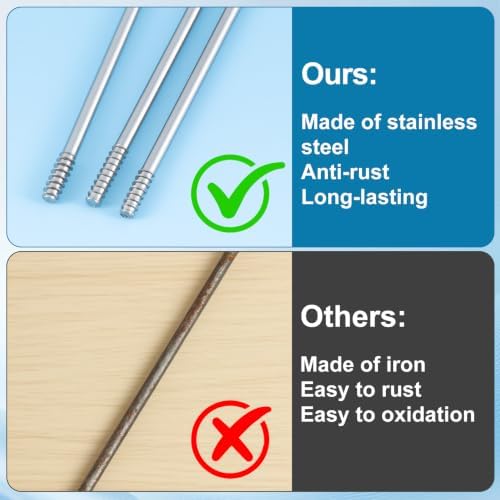 50PCS Beadable Pen Extender Rods, 72mm Beaded Metal Rods, Silver