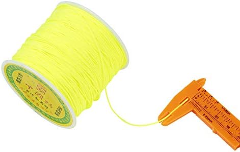 100 Yards 0.8mm Braided Nylon Crafting Thread Chinese Knotting Beading String Macrame Cord Rope for Necklace Bracelet Jewelry Craft Making, Yellow