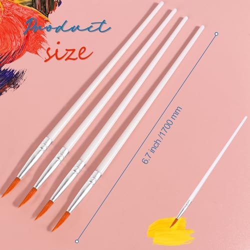 50Pcs Paint Brushes for Acrylics Painting, Flat Paint Brush Bulk, White