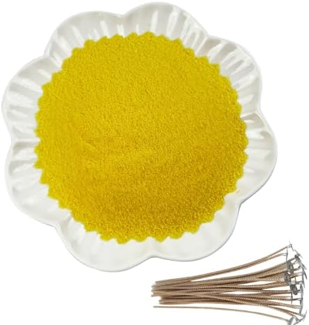 CoolCrafts Sand Wax Candle with Wicks 2 LB Pearled Sand Candle Bulk for Candle Making, Wedding Decor, Crafts - Yellow