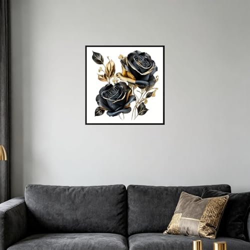 USZDL Rose Diamond Art Kits for Adults,Rose Flowers DIY 5D Diamond Painting Kits for Beginners,Round Full Drill Diamond Dots with Diamond Gem Art and Crafts for Adults Home Wall Decor 13.78x13.78 inch