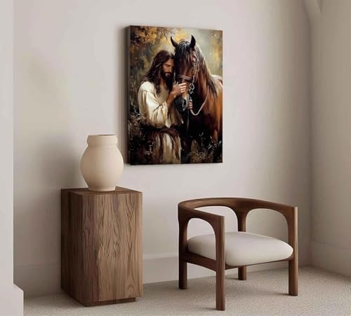 Jesus Paint by Numbers Kit for Adults Framed Canvas, Frameworkless