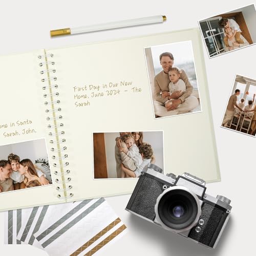 Vienrose Scrapbook Album,80 Pages,10x10 Inch,Sophora Beige