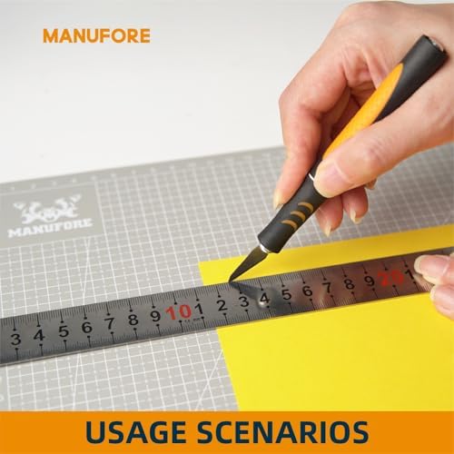 MANUFORE Gray Cutting Mat A3, A4, A5 Set with Centimeter and Inch Scale Self Healing Craft Cutting Board with 3mm 5-ply Thickness for Using Rotary Cutter, Craft Knife, Paper Knife