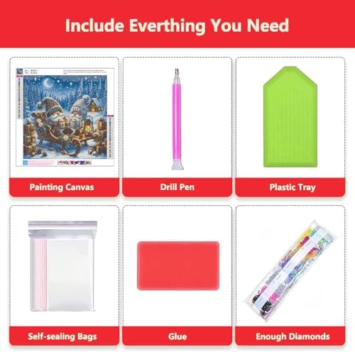 Axquilon Christmas Diamond Art Kits for Adults 14x14 inch