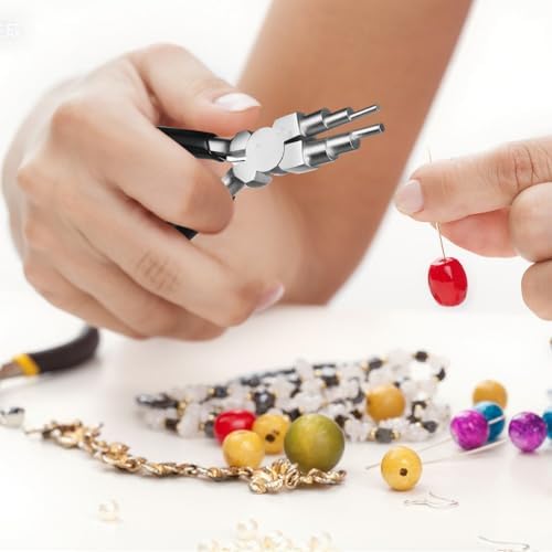 Mudder 2 Pcs Jewelry Making Tool 6 in 1 Bail Making Plier,Black