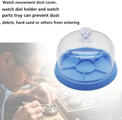 Watch Movement Dust Cover,Moistureproof Storage Box Holder Watch Parts Tray 6 Slots Anti dust Tray Guard Accessory for Crafts,Screw Component Hardware Parts,Jewelry and Fittings