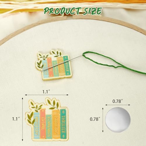 WUSUTE Book Lover‘s Needle Minder for Cross Stitch, Bookshelf Needle Minder Magnet for Organizing, Embroidery Sewing Needle Holder Needlework Accessories