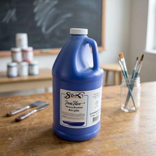 Sax True Flow Heavy Body Acrylic Paint, 1/2 Gallon, Ultramarine Blue - 439280, 64 Fl Oz (Pack of 1)