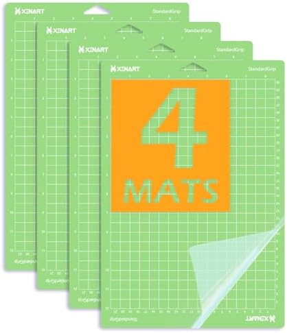 Xinart Cutting Mats for Cricut Joy Xtra Green Standard Adhesive Cutting mats for Cricut Joy Xtra (8.5”x12” Standard Adhesive,4 mats)