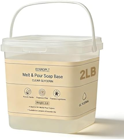 2lb Clear Glycerin Soap Base in Bucket - Airtight Resealable Lid, Moisture Proof, Premium Glycerin Melt and Pour for DIY Soap Making Supplies (Transparent, 2 Pound)