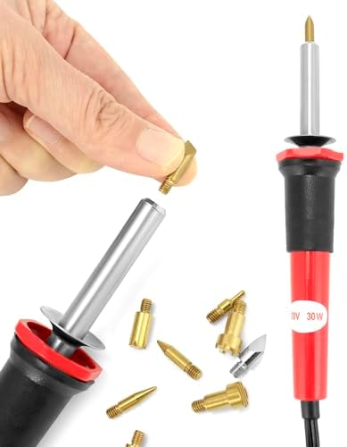 QWORK Creative Woodburning Tool with Variable Temperature Control, 9 Points Included, Comfort Grip, Stand, Professional Woodburning Kit for Crafts and Art Projects