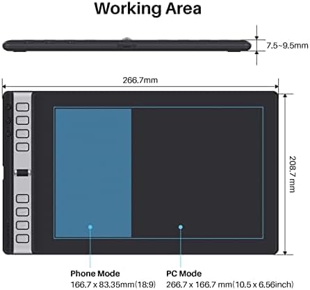 HUION Inspiroy 2 Large Drawing Tablet with 3-Group 8 Customized ExpressKeys | 10.5x6.56" Art Tablet with Scroll Wheel, Battery-Free Stylus, Graphics Tablet for Drawing, Design, Work with Mac, PC & Mobile