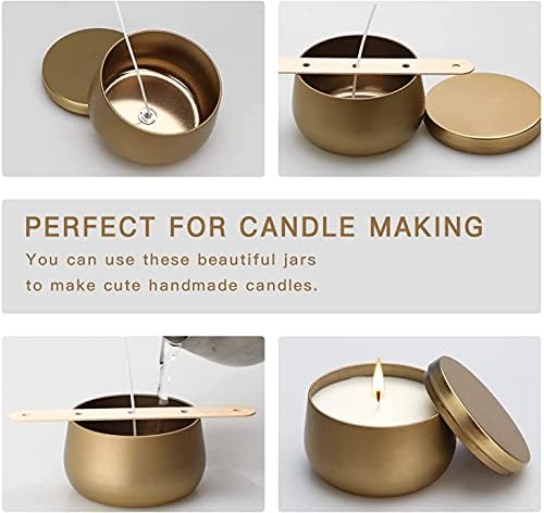 8oz Candle Tins 24 Pieces,Candle Jars Candle Containers with Lids, 8 oz, for Candles Making, Arts & Crafts, Storage, and Gifts (BLACK 12PCS+GOLD 12PCS)