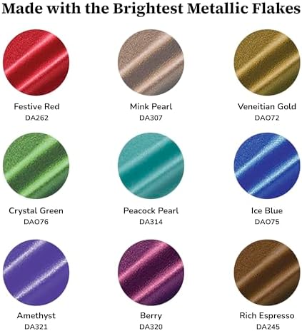 DecoArt Americana Dazzling Metallics Acrylic Paint Set – Bold Metallic Colors, 9 Bottles (2 fl oz) – Craft Metallic Paints for Canvas, Wood & DIY Projects