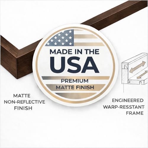 ART Floating Canvas Frame for 1"–1.25" Deep Gallery-Wrapped Canvas, Wood-Look Floater Frame for Stretched Canvas Prints & Wall, Dark Brown, 18" x 18"