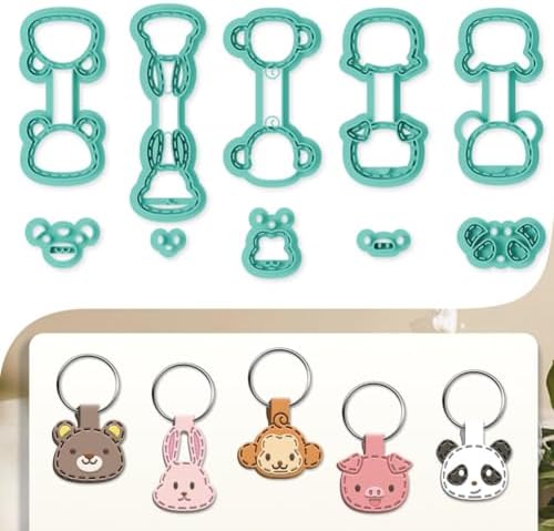 beinkmake 10Pcs Animals Keychain Polymer Clay Cutters for Adults Cute Animals Avatars Polymer Clay Keychain Cutter for Jewerly Making Birthday Party Gifts DIY Supplies