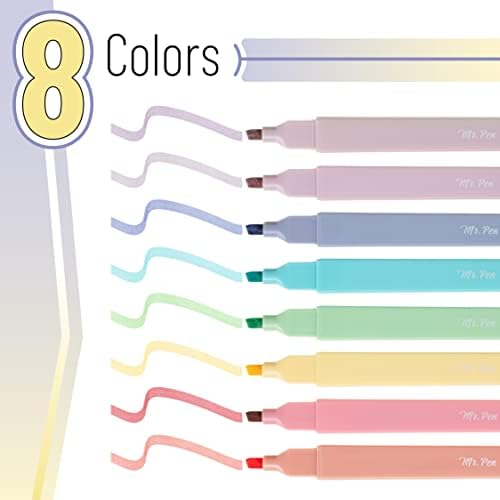 Mr. Pen- Aesthetic Highlighters No Bleed, 8 Pack, Candy Colors | Chisel Tip, Cute Highlighters Assorted Colors for Journaling, Highlighting, Underlining, Fast Dry, Back to School Supplies