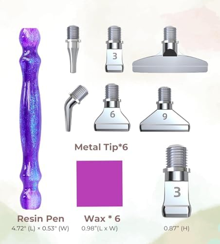 Hailivike 14PCS Screw in Diamond Art Pens, 5D Milky Way Diamond Painting Pen, Comfort Grip Diamond Art Tools with 6Pcs Pen Tips